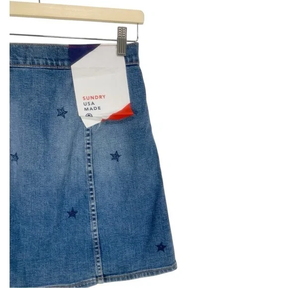 Sundry Star High Waist Button Front Denim Jean Skirt Size 26 - Picture 8 of 11